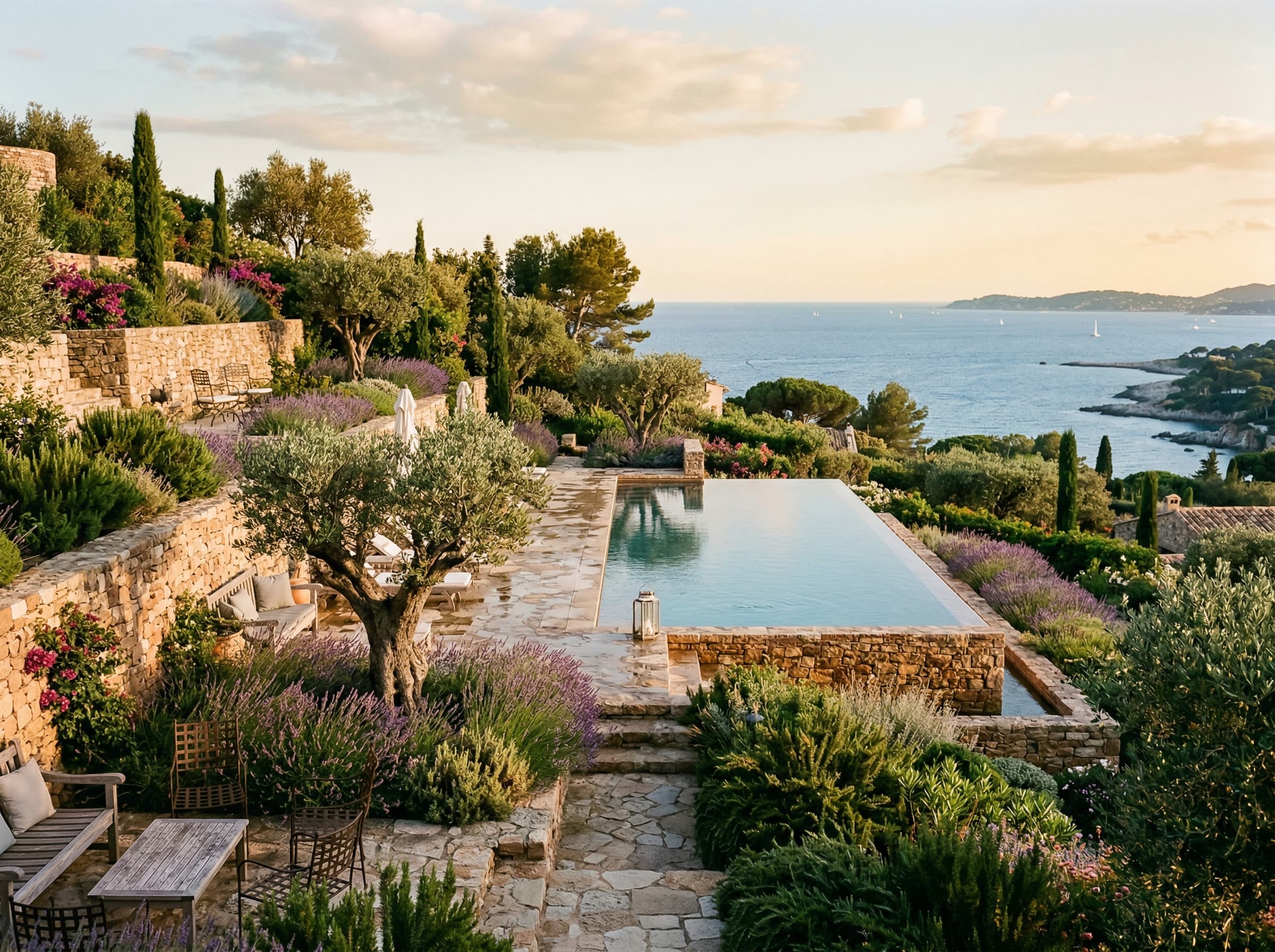 Vue sur la baie depuis une villa Maison Mistral